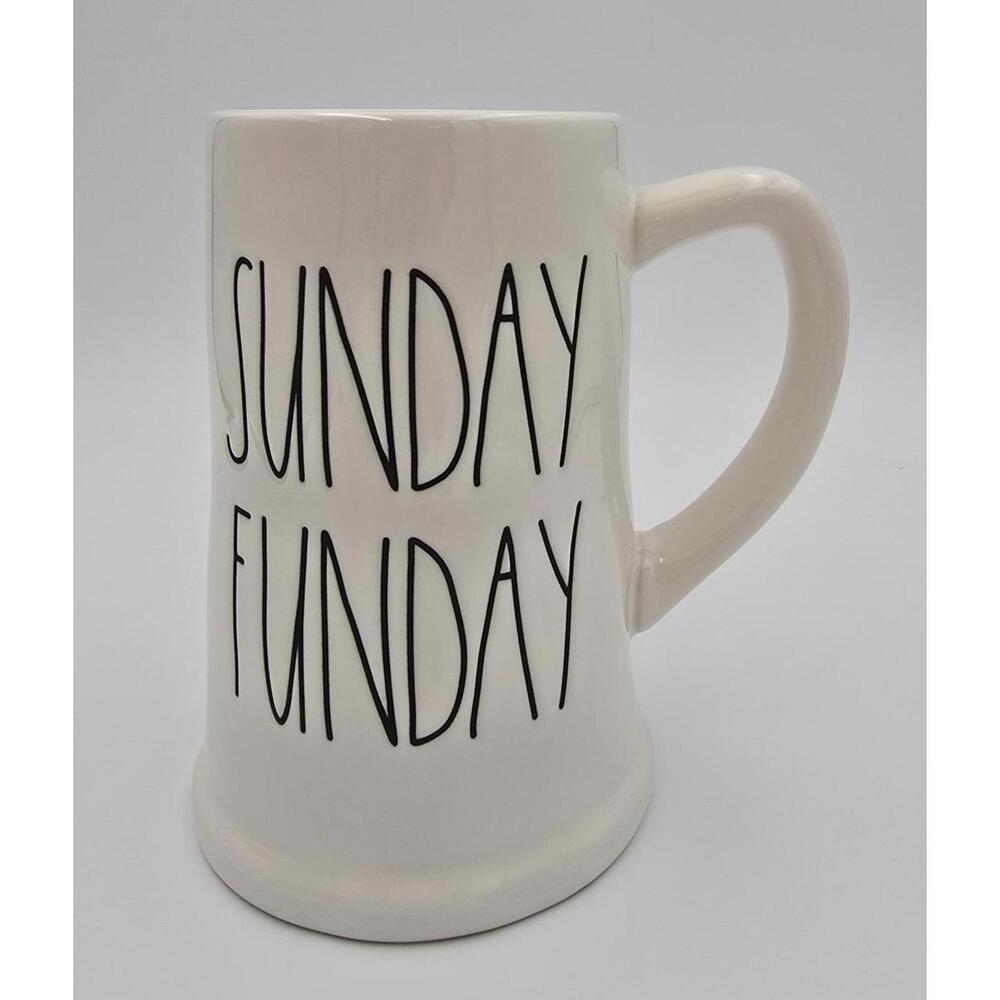 Rae Dunn Large Black and White Sunday Funday Coffee Mug